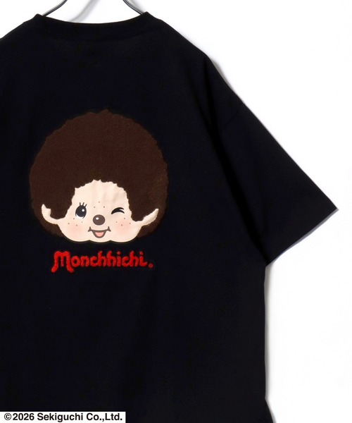 MARUKAWA(マルカワ)の「2026SS Monchhichi/モンチッチ バックサガラ刺繍 半袖Tシャツ レディース メンズ(Tシャツ/カットソー・レディース・ブラック/ピンク/ホワイト・L/M/S)」の2枚目の写真