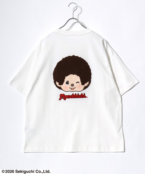 MARUKAWA(マルカワ)の「2026SS Monchhichi/モンチッチ バックサガラ刺繍 半袖Tシャツ レディース メンズ(Tシャツ/カットソー・レディース・ブラック/ピンク/ホワイト・L/M/S)」の5枚目の写真