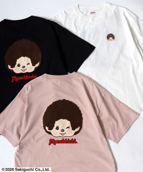 MARUKAWA(マルカワ)の「2026SS Monchhichi/モンチッチ バックサガラ刺繍 半袖Tシャツ レディース メンズ(Tシャツ/カットソー・レディース・ブラック/ピンク/ホワイト・L/M/S)」の16枚目の写真