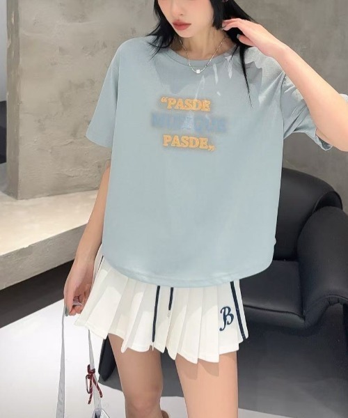 DIAVEL（ディアベル）の「[6color]ロゴプリント半袖Tシャツ（Tシャツ/カットソー・レディース・ブルー/ブラック/ベージュ/イエロー/ホワイト/ピンク・M）」の4枚目の写真
