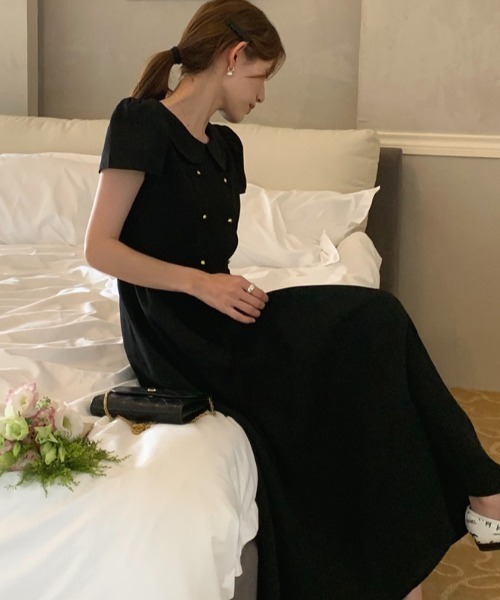 FAVORITO（ファヴォリート）の「リボンダブルブレストワンピース（ワンピース・レディース・ブラック/ピンク/イエロー・F）」の8枚目の写真