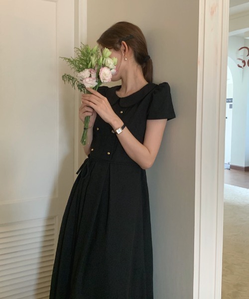 FAVORITO（ファヴォリート）の「リボンダブルブレストワンピース（ワンピース・レディース・ブラック/ピンク/イエロー・F）」の12枚目の写真