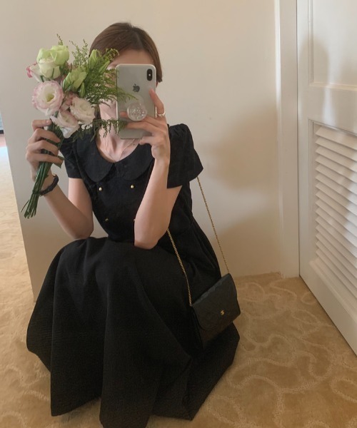 FAVORITO（ファヴォリート）の「リボンダブルブレストワンピース（ワンピース・レディース・ブラック/ピンク/イエロー・F）」の15枚目の写真