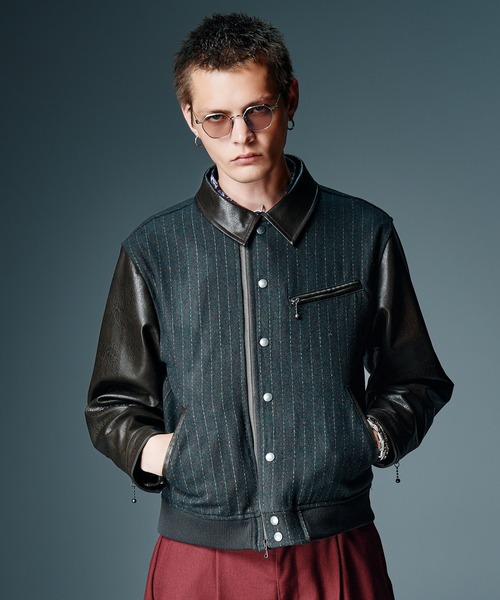 glamb(グラム)の「Riders Stadium Jumper / ライダーススタジアムジャンパー(スタジャン・メンズ・ブラック/ミント/ブラウン・S/M/L)」の3枚目の写真