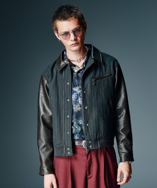 glamb(グラム)の「Riders Stadium Jumper / ライダーススタジアムジャンパー(スタジャン・メンズ・ブラック/ミント/ブラウン・S/M/L)」の16枚目の写真