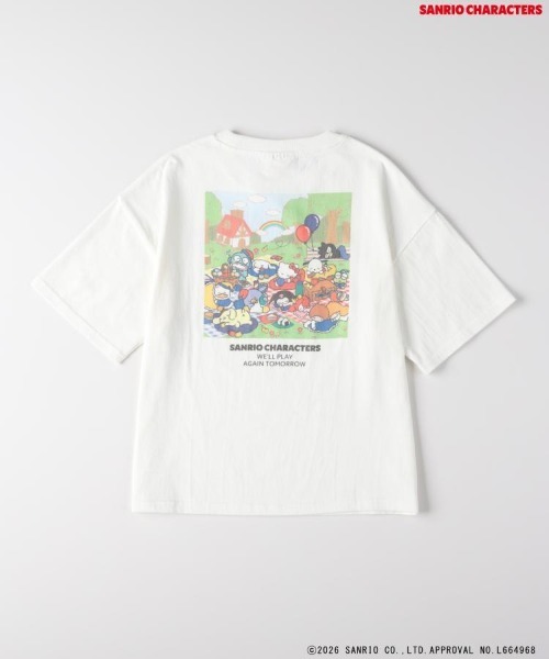 Right-on(ライトオン)の「Other(ソノタ)「サンリオキャラクターズ」バックプリントTシャツ(Tシャツ/カットソー・キッズ・ホワイト/ダークグレー・110/130/140/120)」の1枚目の写真