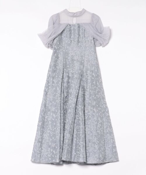 form forma（フォルムフォルマ）の「シアーベール×コルセット ジャガードドレス/パーティードレス/結婚式/パーティー/お呼ばれ（ドレス・レディース・イエロー/ブルーグレー/ブラウン・9号）」の2枚目の写真