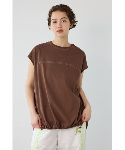 RODEO CROWNS WIDE BOWL(ロデオクラウンズワイドボウル)の「FREEZE LIGHTステッチドロストTシャツ(Tシャツ/カットソー・レディース・ブラウン/アイボリー/サックスブルー/チャコールグレー・FREE)」の3枚目の写真