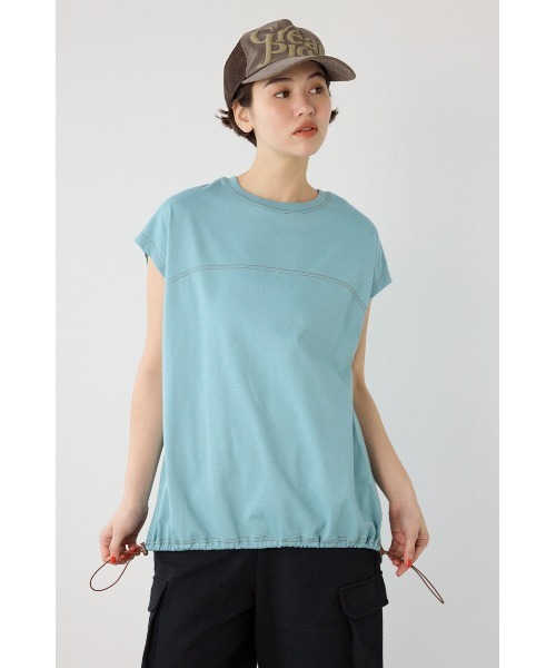 RODEO CROWNS WIDE BOWL(ロデオクラウンズワイドボウル)の「FREEZE LIGHTステッチドロストTシャツ(Tシャツ/カットソー・レディース・ブラウン/アイボリー/サックスブルー/チャコールグレー・FREE)」の4枚目の写真