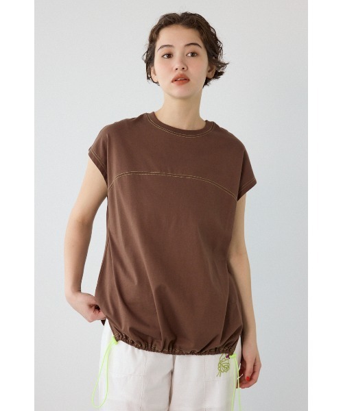 RODEO CROWNS WIDE BOWL(ロデオクラウンズワイドボウル)の「FREEZE LIGHTステッチドロストTシャツ(Tシャツ/カットソー・レディース・ブラウン/アイボリー/サックスブルー/チャコールグレー・FREE)」の8枚目の写真