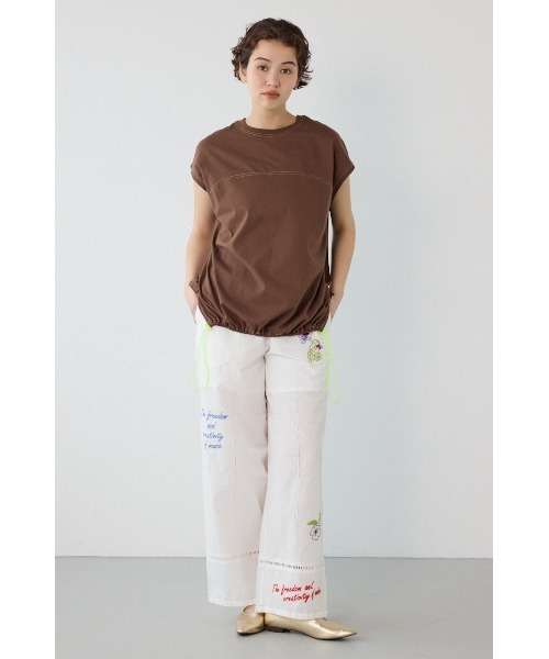 RODEO CROWNS WIDE BOWL(ロデオクラウンズワイドボウル)の「FREEZE LIGHTステッチドロストTシャツ(Tシャツ/カットソー・レディース・ブラウン/アイボリー/サックスブルー/チャコールグレー・FREE)」の11枚目の写真