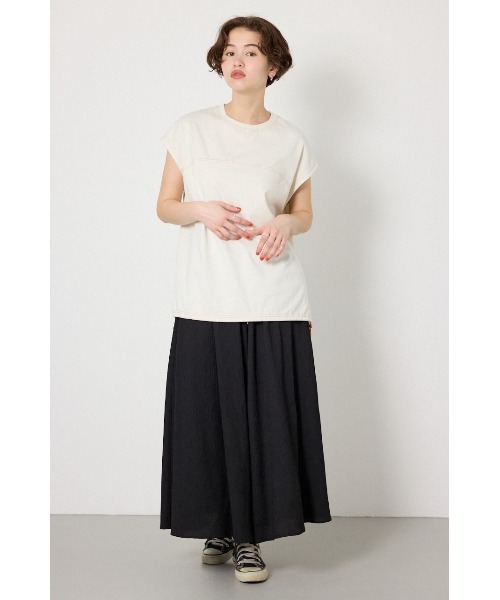 RODEO CROWNS WIDE BOWL(ロデオクラウンズワイドボウル)の「FREEZE LIGHTステッチドロストTシャツ(Tシャツ/カットソー・レディース・ブラウン/アイボリー/サックスブルー/チャコールグレー・FREE)」の6枚目の写真