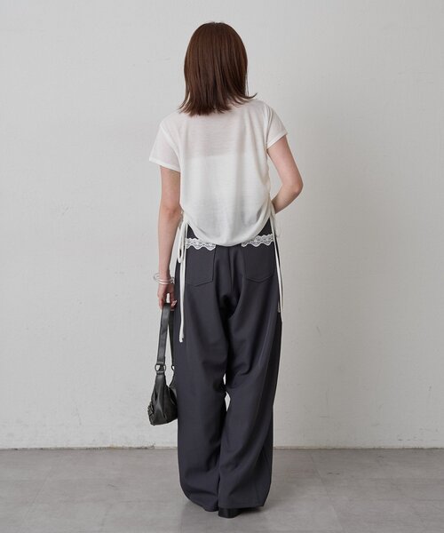 mline（エムライン）の「[mline]襟付き ギャザーカットソー（Tシャツ/カットソー・レディース・オフホワイト/ブルー/グレー/ネイビー・FREE）」の18枚目の写真