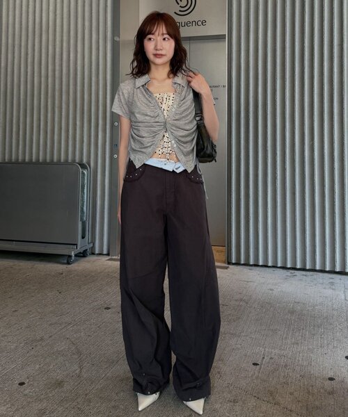 mline（エムライン）の「[mline]襟付き ギャザーカットソー（Tシャツ/カットソー・レディース・オフホワイト/ブルー/グレー/ネイビー・FREE）」の21枚目の写真