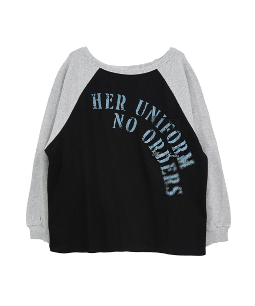 SOMSOC（ソムソック）の「MILLI ARTWORK RAGLAN TOP_BLACK（Tシャツ/カットソー・レディース・その他・FREE）」の3枚目の写真