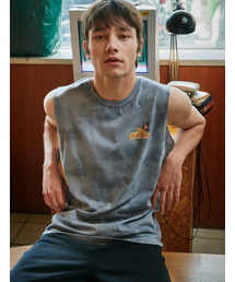 FLATWAVE IN SEOUL（フラットウェーブインソウル）の「Ohai Pirnt Muscle Navy（Tシャツ/カットソー）」