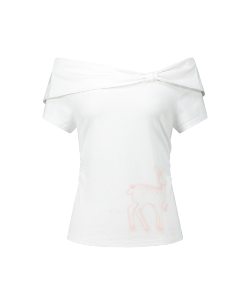 ILLIGO（イリゴ）の「セイソディアボウオフショルダーTシャツホワイト（Tシャツ/カットソー・レディース・その他・OS）」の3枚目の写真