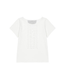 OHESHIO（オヘシオ）の「FRILL JERSEY T-SHIRT, IVORY（Tシャツ/カットソー）」