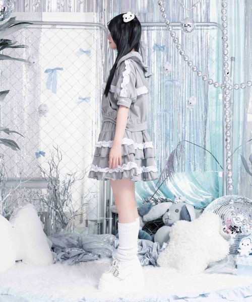 Whinny(ホワイニー)の「Whinny/【Whinny×やさうさちゃん】ロマンチストやさうさちゃんパーカー(パーカー・レディース・ホワイト/ブラック/グレー・FREE)」の12枚目の写真