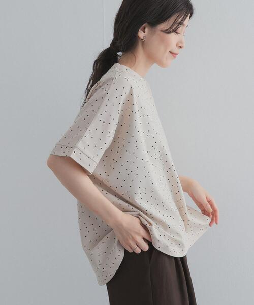 URBAN RESEARCH DOORS（アーバンリサーチドアーズ）の「ドットシルケットプルオーバー（Tシャツ/カットソー・レディース・ナチュラル/ネイビー/ブラック・FREE）」の3枚目の写真