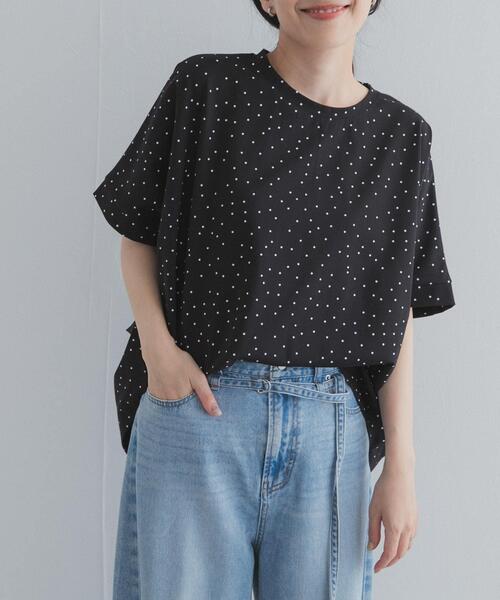 URBAN RESEARCH DOORS（アーバンリサーチドアーズ）の「ドットシルケットプルオーバー（Tシャツ/カットソー・レディース・ナチュラル/ネイビー/ブラック・FREE）」の2枚目の写真