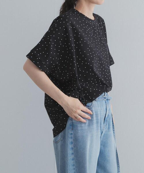 URBAN RESEARCH DOORS（アーバンリサーチドアーズ）の「ドットシルケットプルオーバー（Tシャツ/カットソー・レディース・ナチュラル/ネイビー/ブラック・FREE）」の4枚目の写真