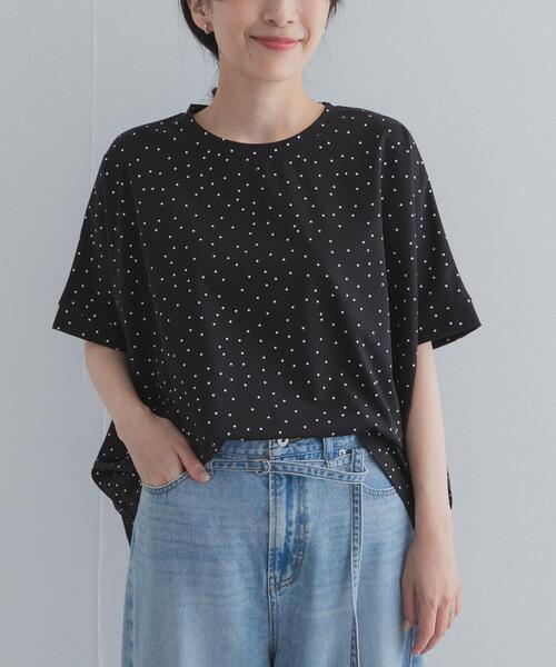 URBAN RESEARCH DOORS（アーバンリサーチドアーズ）の「ドットシルケットプルオーバー（Tシャツ/カットソー・レディース・ナチュラル/ネイビー/ブラック・FREE）」の5枚目の写真