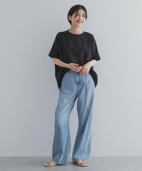 URBAN RESEARCH DOORS（アーバンリサーチドアーズ）の「ドットシルケットプルオーバー（Tシャツ/カットソー・レディース・ナチュラル/ネイビー/ブラック・FREE）」の9枚目の写真