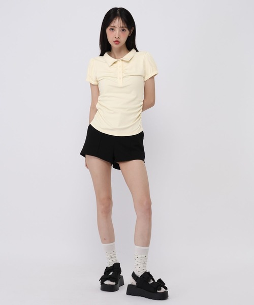 3.3 Field Trip （3.3フィールドトリップ）の「3.3 Field Trip／シャーリングポロトップス（Tシャツ/カットソー・レディース・ネイビー/アイボリー/グレー・FREE）」の15枚目の写真