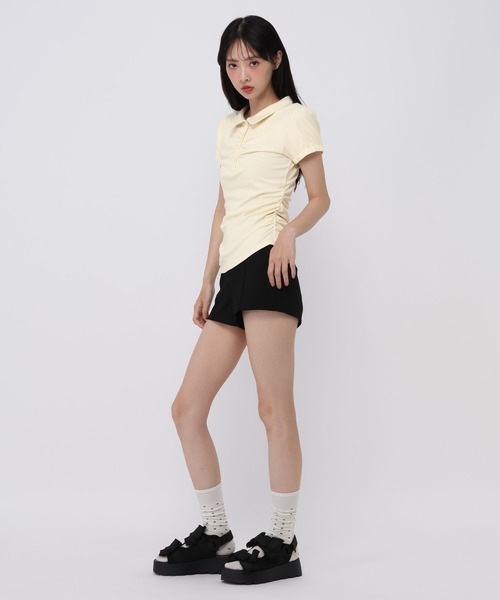 3.3 Field Trip （3.3フィールドトリップ）の「3.3 Field Trip／シャーリングポロトップス（Tシャツ/カットソー・レディース・ネイビー/アイボリー/グレー・FREE）」の14枚目の写真