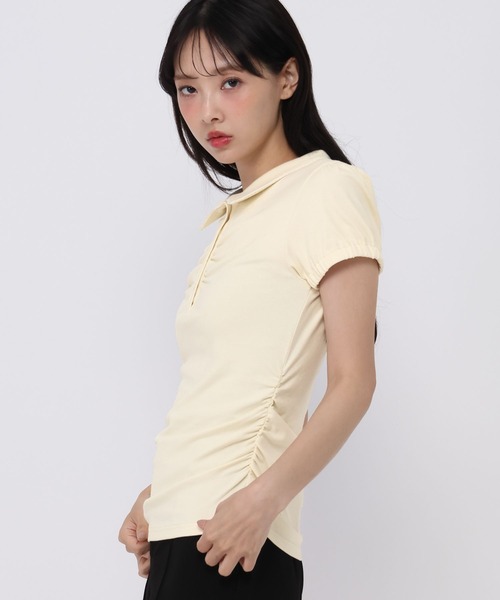 3.3 Field Trip （3.3フィールドトリップ）の「3.3 Field Trip／シャーリングポロトップス（Tシャツ/カットソー・レディース・ネイビー/アイボリー/グレー・FREE）」の10枚目の写真