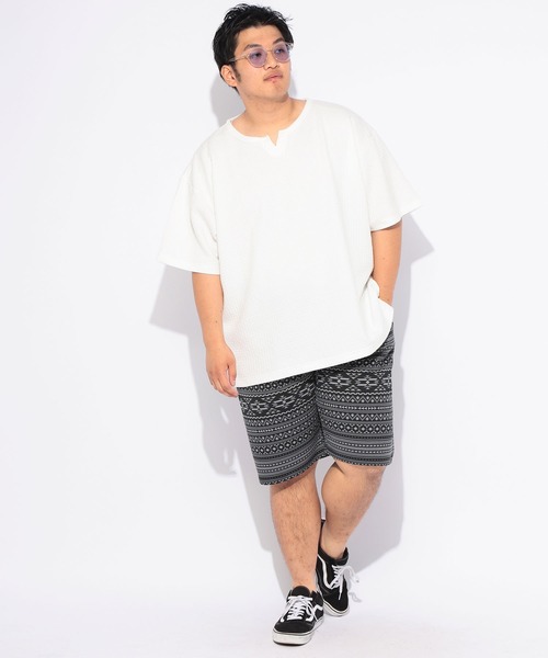 B&T CLUB（ビーティークラブ）の「ショート パンツ スウェット ハーフパンツ 短パン メンズ 大きいサイズ 総柄 アウトドア レジャー 楽 夏 B＆T CLUB ビーアンドティークラブ（スウェットパンツ・メンズ・グレー/ブラック/ベージュ/ネイビー・X4(8L～9L)/X2(4L～5L)/X3(6L～7L)/X1(3L～4L)）」の15枚目の写真