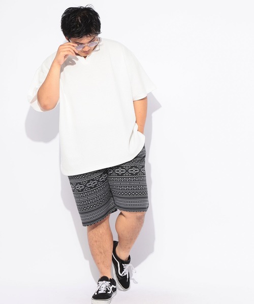 B&T CLUB（ビーティークラブ）の「ショート パンツ スウェット ハーフパンツ 短パン メンズ 大きいサイズ 総柄 アウトドア レジャー 楽 夏 B＆T CLUB ビーアンドティークラブ（スウェットパンツ・メンズ・グレー/ブラック/ベージュ/ネイビー・X4(8L～9L)/X2(4L～5L)/X3(6L～7L)/X1(3L～4L)）」の16枚目の写真