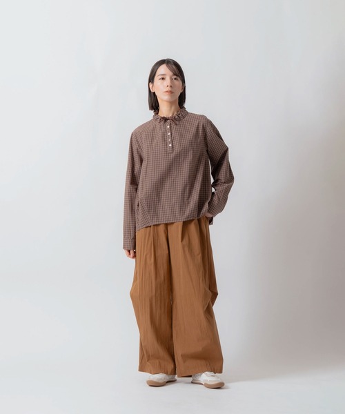 Kelen(ケレン)の「「KELEN / ケレン」デザインカラーチェック柄ブラウス(シャツ/ブラウス・レディース・ネイビー/ベージュ/ブラウン・S/M)」の11枚目の写真