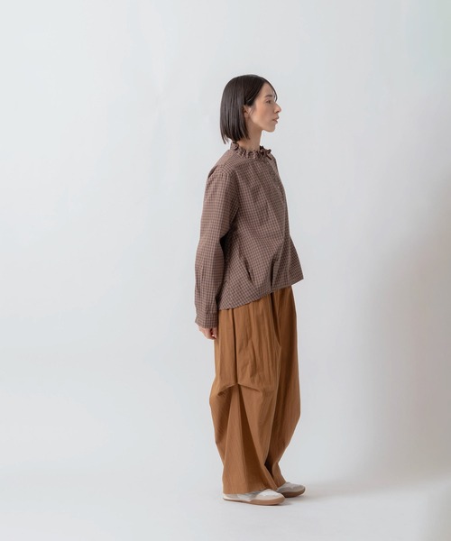 Kelen(ケレン)の「「KELEN / ケレン」デザインカラーチェック柄ブラウス(シャツ/ブラウス・レディース・ネイビー/ベージュ/ブラウン・S/M)」の13枚目の写真