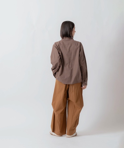 Kelen(ケレン)の「「KELEN / ケレン」デザインカラーチェック柄ブラウス(シャツ/ブラウス・レディース・ネイビー/ベージュ/ブラウン・S/M)」の15枚目の写真