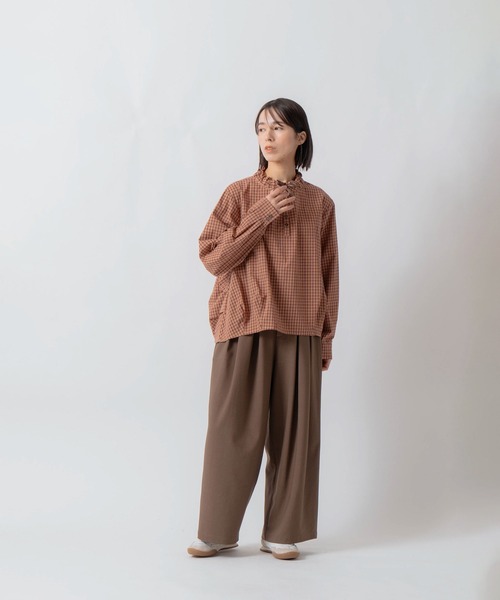 Kelen(ケレン)の「「KELEN / ケレン」デザインカラーチェック柄ブラウス(シャツ/ブラウス・レディース・ネイビー/ベージュ/ブラウン・S/M)」の17枚目の写真