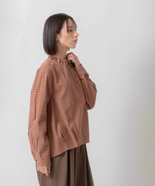 Kelen(ケレン)の「「KELEN / ケレン」デザインカラーチェック柄ブラウス(シャツ/ブラウス・レディース・ネイビー/ベージュ/ブラウン・S/M)」の20枚目の写真