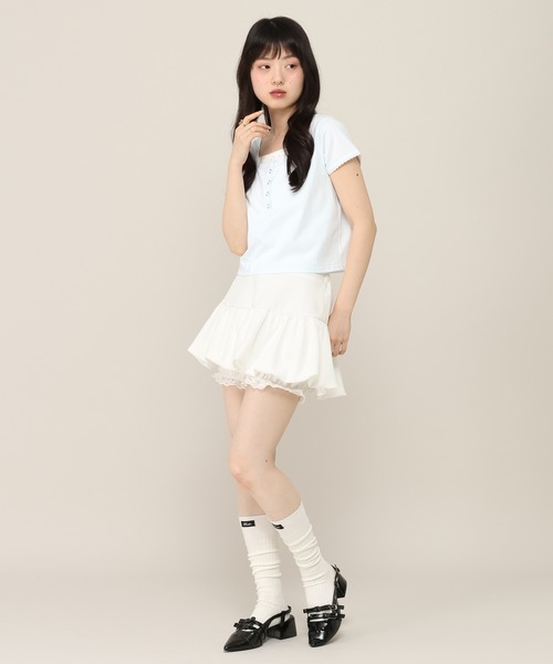 Heather(ヘザー)の「バイカラーヘンリーネックTEE 1051941(Tシャツ/カットソー・レディース・ホワイト系その他/ブルー/グレー系その他・FREE)」の15枚目の写真