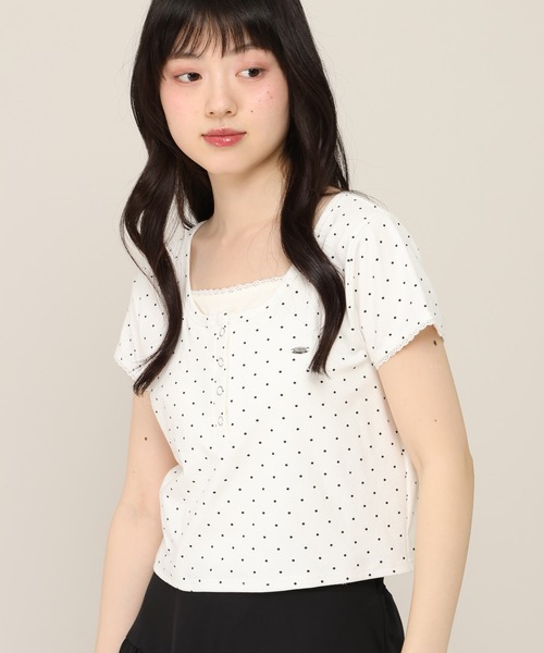 Heather(ヘザー)の「バイカラーヘンリーネックTEE 1051941(Tシャツ/カットソー・レディース・ホワイト系その他/ブルー/グレー系その他・FREE)」の5枚目の写真