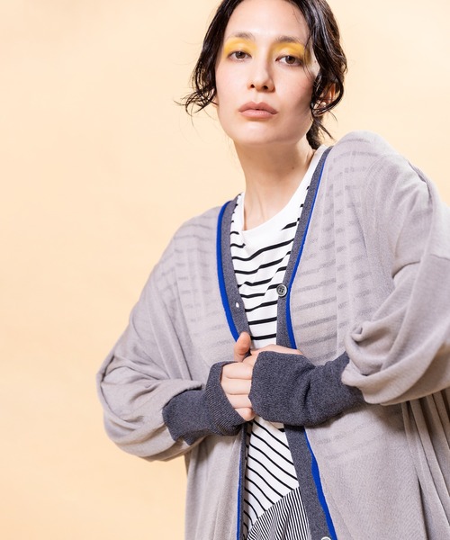 OSMOSIS(オズモーシス)の「配色切替ニットカーディガン(カーディガン/ボレロ・レディース・ライトベージュ/グレー/ブラック・ONE SIZE)」の20枚目の写真