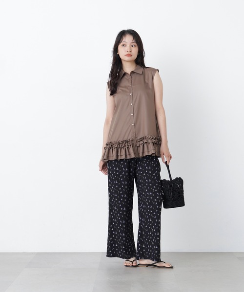 N.(N. Natural Beauty Basic)(エヌエヌナチュラルビューティーベーシック)の「フラワープリントイージーパンツ(その他パンツ・レディース・パープル系その他/ブラック系その他2・フリ-)」の7枚目の写真