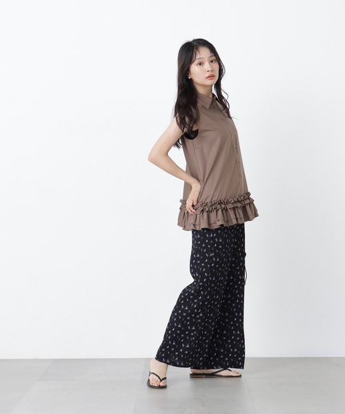 N.(N. Natural Beauty Basic)(エヌエヌナチュラルビューティーベーシック)の「フラワープリントイージーパンツ(その他パンツ・レディース・パープル系その他/ブラック系その他2・フリ-)」の10枚目の写真