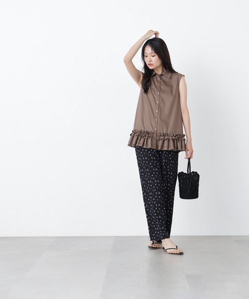 N.(N. Natural Beauty Basic)(エヌエヌナチュラルビューティーベーシック)の「フラワープリントイージーパンツ(その他パンツ・レディース・パープル系その他/ブラック系その他2・フリ-)」の12枚目の写真