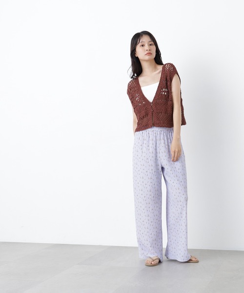 N.(N. Natural Beauty Basic)(エヌエヌナチュラルビューティーベーシック)の「フラワープリントイージーパンツ(その他パンツ・レディース・パープル系その他/ブラック系その他2・フリ-)」の14枚目の写真