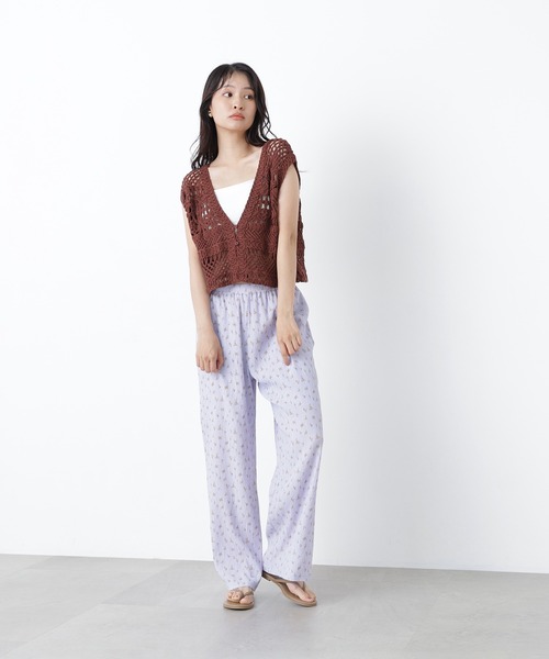 N.(N. Natural Beauty Basic)(エヌエヌナチュラルビューティーベーシック)の「フラワープリントイージーパンツ(その他パンツ・レディース・パープル系その他/ブラック系その他2・フリ-)」の17枚目の写真