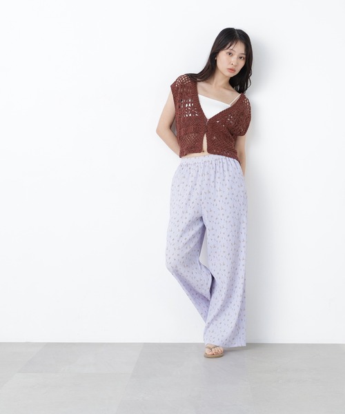N.(N. Natural Beauty Basic)(エヌエヌナチュラルビューティーベーシック)の「フラワープリントイージーパンツ(その他パンツ・レディース・パープル系その他/ブラック系その他2・フリ-)」の19枚目の写真