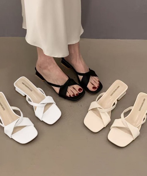 Miniministore(ミニミニストア)の「スクエアトゥサンダル ツイストミュール夏(サンダル・レディース・ホワイト/ブラック/アイボリー・22.5cm/23.5cm/24.5cm/24.0cm/23.0cm)」の22枚目の写真