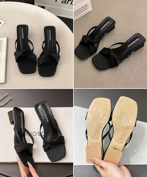 Miniministore(ミニミニストア)の「スクエアトゥサンダル ツイストミュール夏(サンダル・レディース・ホワイト/ブラック/アイボリー・22.5cm/23.5cm/24.5cm/24.0cm/23.0cm)」の7枚目の写真