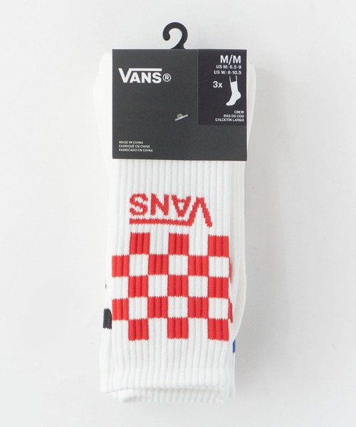 VANS（バンズ）の「VANS/ヴァンズ Classic Check Crew クラシックチェック クルーソックス クルー丈 3足セット 3足組 ストリート スケーター カジュアル メンズ 2026年 夏 夏服（ソックス/靴下・メンズ・マルチ・6h）」の3枚目の写真